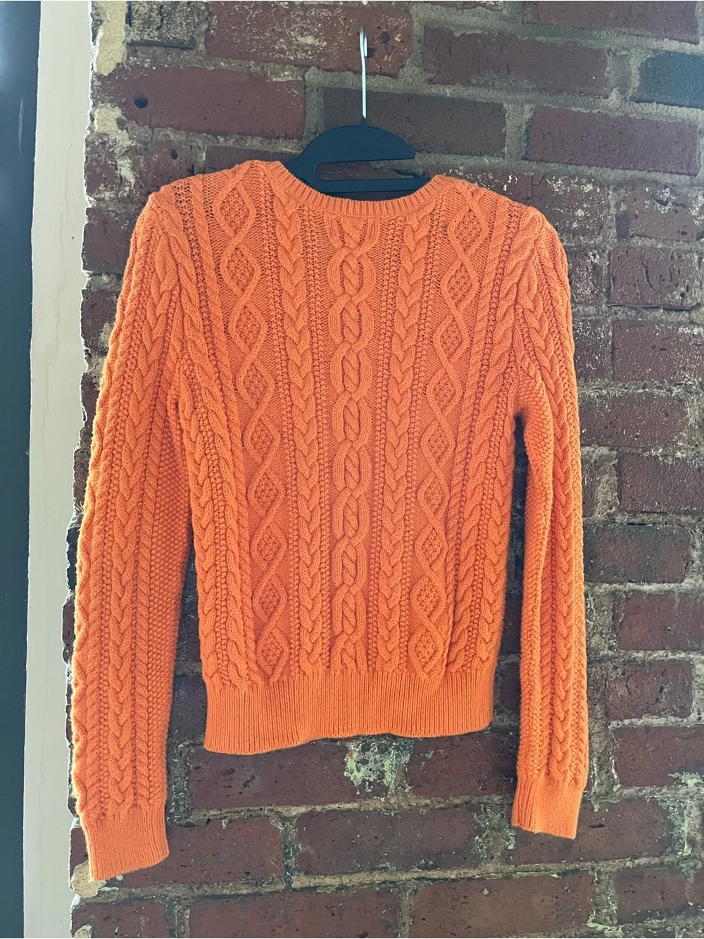 Ralph Lauren Orange Cable-Knit Crewneck Sweater Blue Label size 12/14 Girls